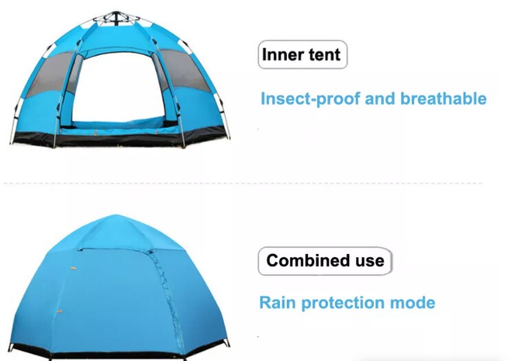 Cheap Goat Tents Outdoor Camping Tents 5+ Persons Waterproof Automatic Tents with Double Layers   